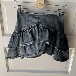 Mother “ruffle mini skirt”